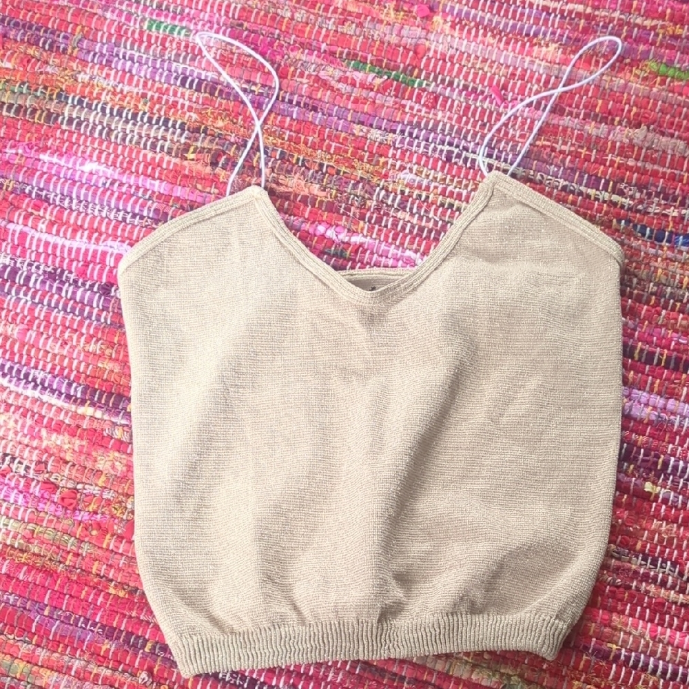 Free people gold sparkle crop tank